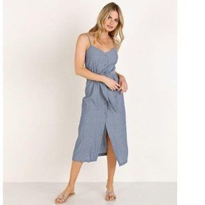 LACAUSA Bluebell Chambray Spaghetti Strap Dress